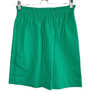 J.Crew Womens Kelly Green Linen Blend City Skirt Size 00